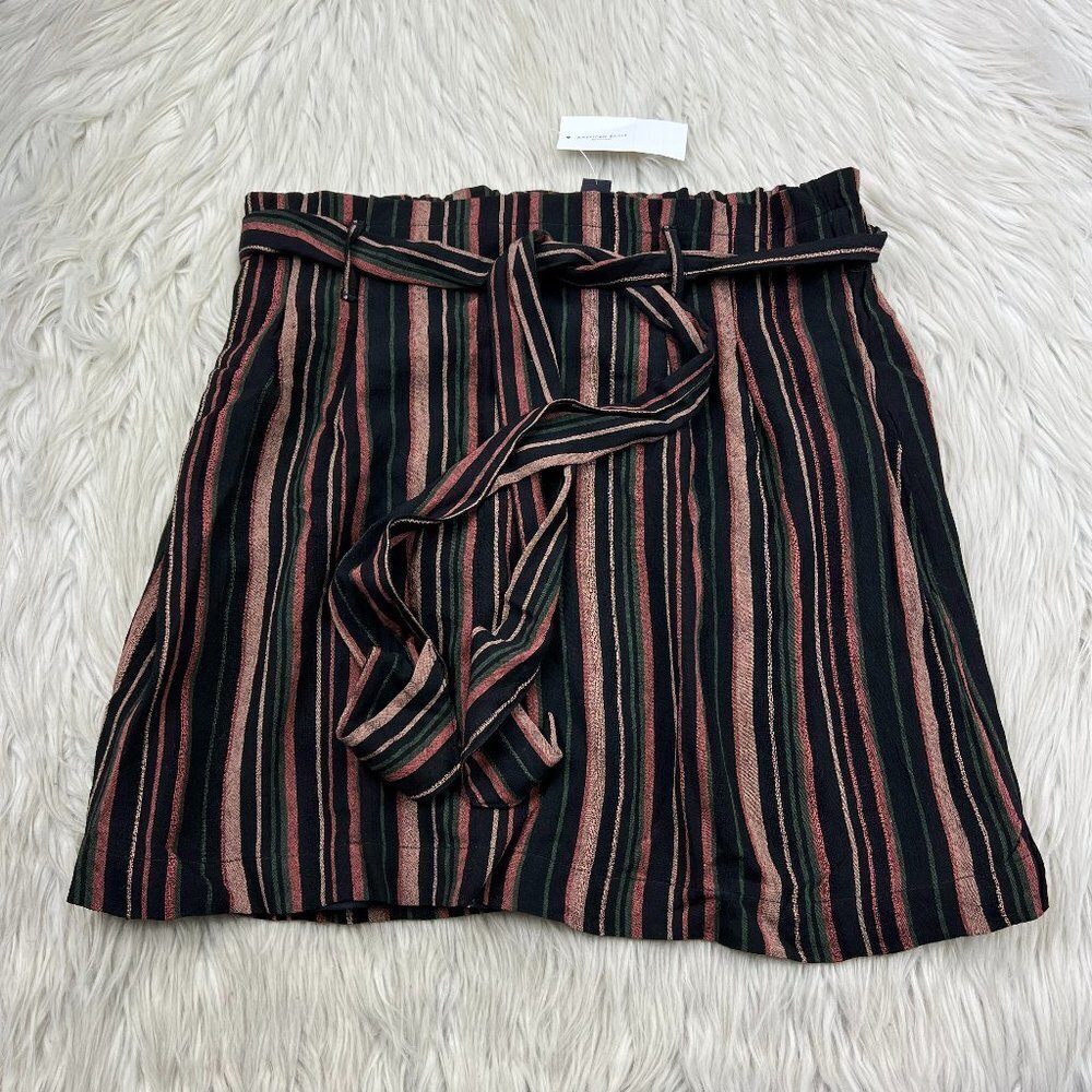 NWT American Eagle Outfitters Striped Mini‎ Skirt Tie Waist